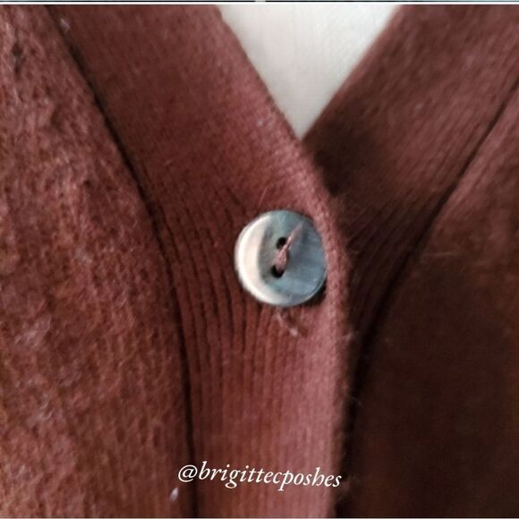 Made in Italy Benetton Brown Cardigan Size Large - Picture 4 of 7